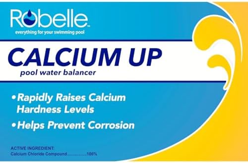 Robelle 8-Pounds Premium Pool Calcium Up | Pool Calcium Hardness Increaser, 100% Calcium Chloride, 8 ounces raises calcium hardness level 10 ppm per 5,000 gallons