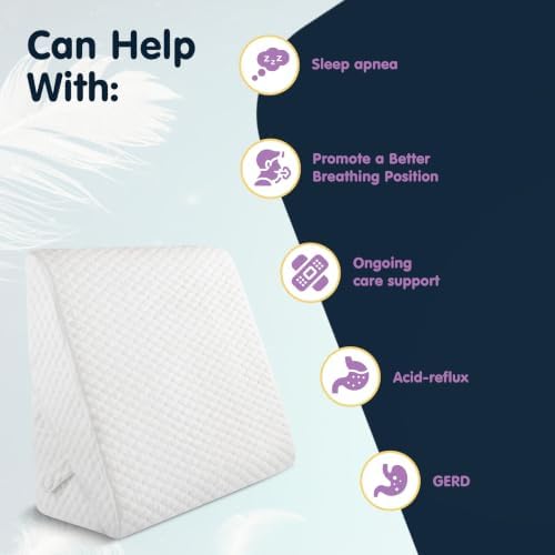 Wedge Pillow for Sleep Apnea, 12" Bed Wedge Pillow for Headboard