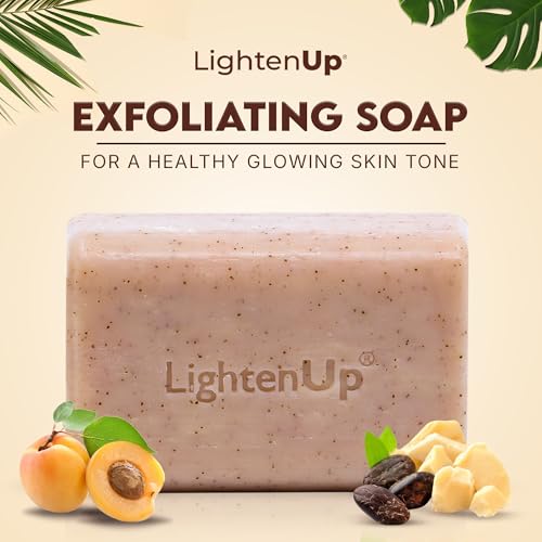OMIC LightenUp, Exfoliating Soap - 200g / 7fl oz - Skin Brightening Soap, Cleansing Bar, Formulated to Fade Dark Spots, with Apricot, Glycerin