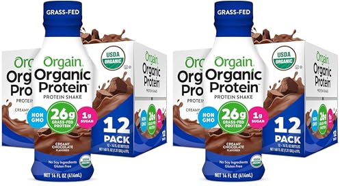Orgain Organic 26g High Protein Whey Shake, Chocolate, 14 oz, 12pk