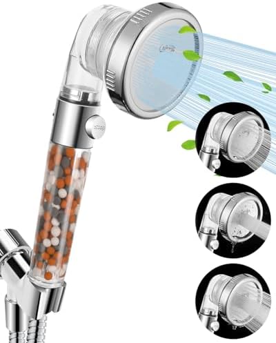 Filtered Shower Head with Handheld, High Pressure, for Hard Water