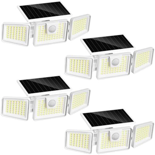 INCX Solar Lights Outdoor, 3000LM Motion Sensor Outdoor Lights, 2PCS, White