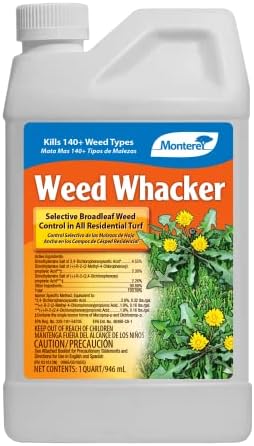 Monterey - Weed Whacker Weed Killer - Selective Broadleaf Weed Killer for Lawns - Kills 140+ Weed Types - Apply Using Sprayer - 1 Quart Concentrate