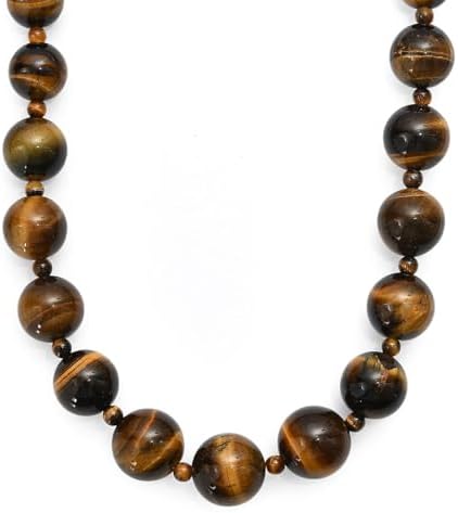 Tigers Eye 470.00 ctw Beaded Necklace in Platinum Plated 20 Inches