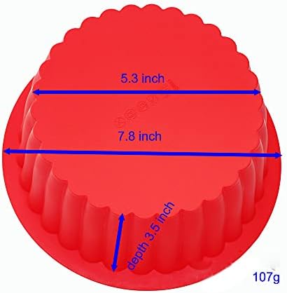 X-Haibei Giant Cupcake Pan Round Chocolate Cake Bread Bakeware Silicone Mold Top Dia. 7.8inch,Bottom 5.3inch, Height 3.5 inch