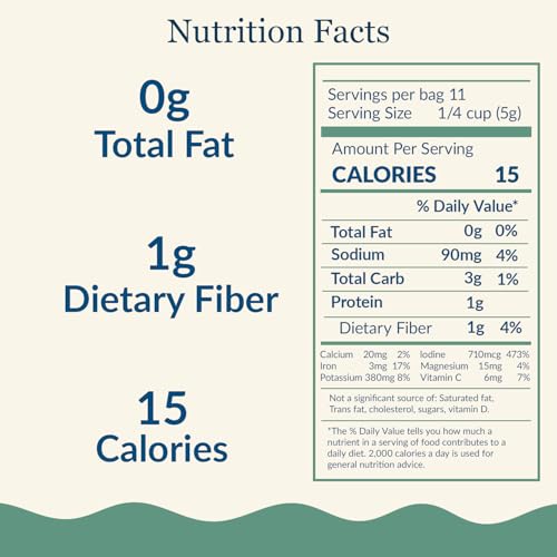 Maine Coast Sea Vegetables Organic Dulse Whole Leaf Bag, Nutritious Food & Seaweed Snacks, Rich in Iodine, North Atlantic Harvest, Great for Salads