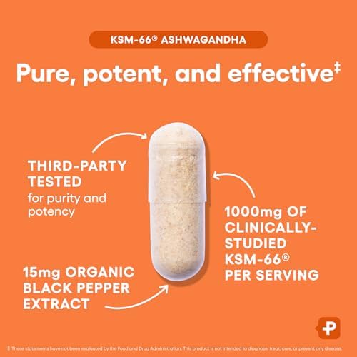 Physician's CHOICE KSM-66 Ashwagandha Root Extract 1,000mg, Organic, 60ct