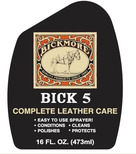 Bick 5 Leather Cleaner Conditioner Spray 16 fl oz, For All Leather Goods, USA Made | One-step clean and condition for all leather goods. Made in USA.