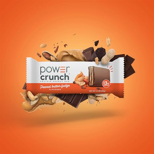 Power Crunch Protein Energy Wafer Bars, Peanut Butter Fudge, 1.4 Ounce (12 Count)