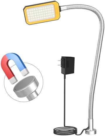 Magnetic Work Light, 9W Led Flexible Gooseneck with Adjustable Magnetic Base for Lathe Machine Milling Drill Press Workbench Industrial Lighting