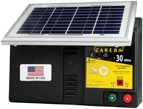 Zareba ESP30M-Z 30-Mile Solar-Powered Low-Impedance Electric Fence Charger