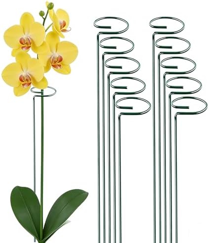 10 Pieces 24 inch Green Single Stem Plant Stakes Flower Support Rings,Gardening Planter Cages for Single Stem Flowers, Amaryllis, Peony, Lily,Narcissus