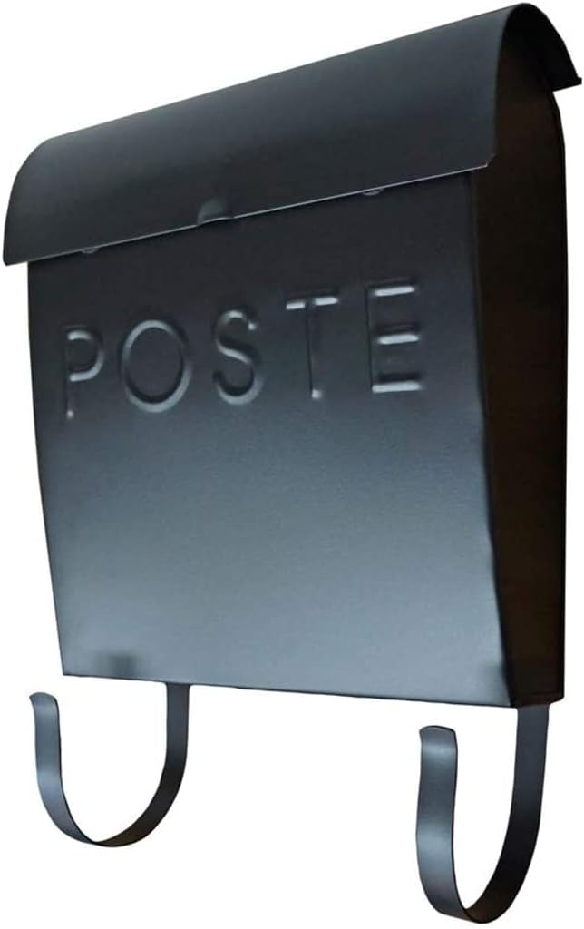 NACH Mailboxes for Outside Wall Mount, 12 x 11.2 x 4.5 inch, Black Mailbox, Waterproof Mailbox with Outdoor Newspaper Holder - The Euro Mailbox