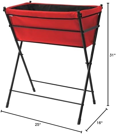 VegTrug Poppy Go Raised Planter, Black, 25.6" x 15.7" x 31.1" | Portable raised planter, folding frame, removable felt liner, patio herbs and flowers, Black finish