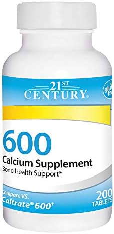 21st Century Calcium 600mg Tablets, Bone Strength Support, 75 Count | Calcium Carbonate 600 mg, Compare VS. Caltrate® 600, Bone Strength & Density Support, Vegan-Friendly, Non-GMO, Gluten Free