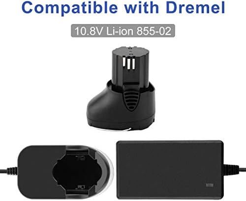 Exmate 2 Pack 10.8V 3.0Ah Battery Compatible with Dremel 855-01 855-02 8000-01 8001-01 8001-02 Cordless Tools