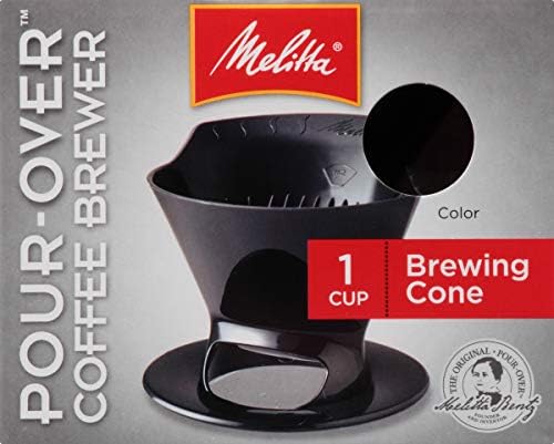 Melitta Filter Coffee Maker, Single Cup Pour-Over Brewer, Black, 1 Count (640007)