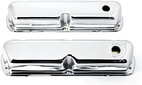 Steel Valve Covers Fits 1962–85 Ford SB 260‑289‑302‑351W – Smooth – 1 Hole – Chrome