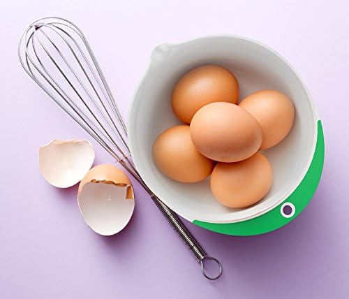 Vremi 3 Piece Plastic Mixing Bowl Set - Nesting Mixing Bowls with Rubber Grip Handles Easy Pour Spout and Non Slip Bottom - Three Sizes Small Large