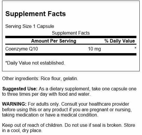 Swanson CoQ10 Mini Cap Cardiovascular 10 mg, 100 Capsules | Daily Cardiovascular and Antioxidant Support