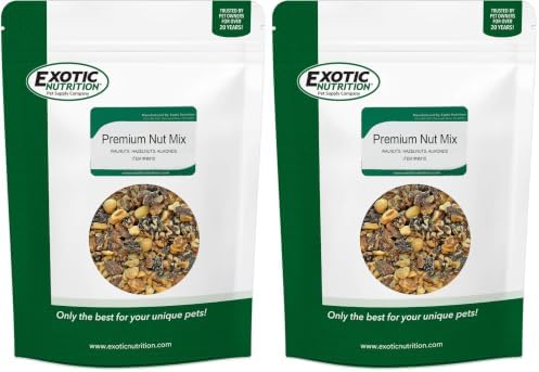 Exotic Nutrition Premium Nut Mix - Unroasted, Unsalted Walnuts, Hazelnuts, Almonds - Food & Treat for Squirrels, Parrots & Other Small Pets (5 lb.)