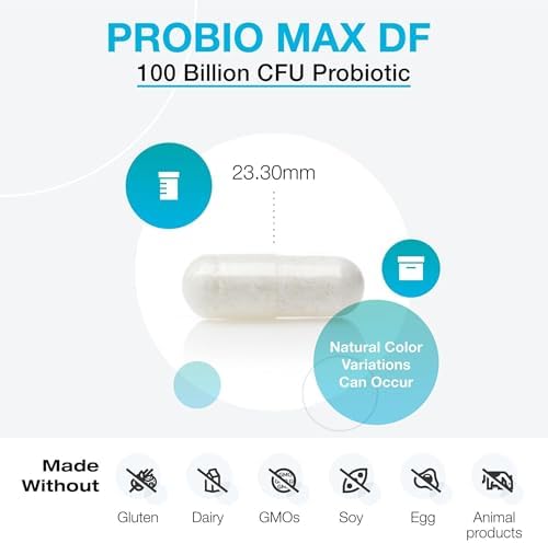 XYMOGEN ProbioMax Daily 100B - Probiotics for Digestive Health Support - Lactobacillus Acidophilus & Bifidobacterium Lactis HN019 - Vegetarian, Gluten-Free & Non-GMO - 30 Capsules