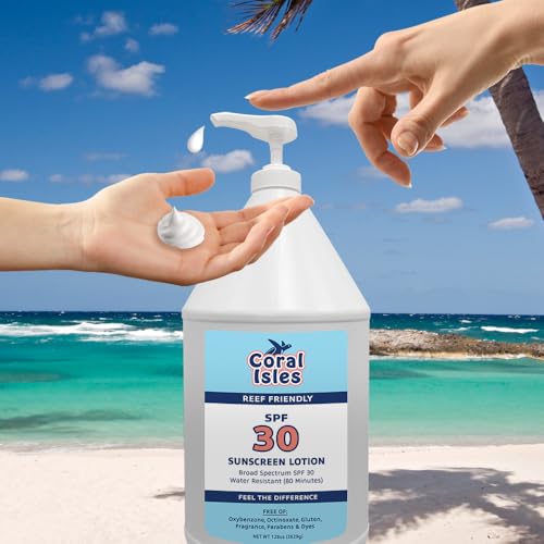 Coral Isles SPF 50 Sunscreen Pump Reef Compliant Broad Spectrum 128 Fl Oz