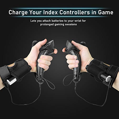 DeadEyeVR Valve Index Wrist Mounted Battery Kit - Accessory That Charges Your Controllers While Playing [video game]