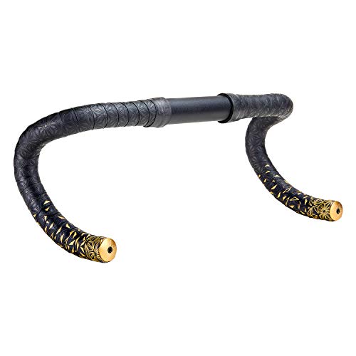 Supacaz Bar Tape - Super Sticky Kush - Star Fade - Gold + Gold Star Plugz - Cycling Handlebar Tape