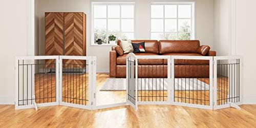 PAWLAND Extra Wide Foldable Dog gate for Doorway, Indoor, 72“ Wide, 30" H