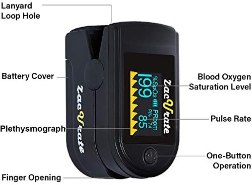 Zacurate 500C Elite Fingertip Pulse Oximeter and Oximeter Carrying Case Bundle