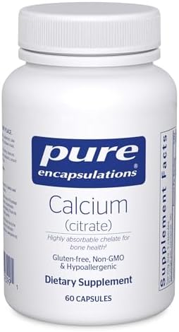 Pure Encapsulations Calcium (Citrate) - Supplement for Bone, Teeth, Colon, and Cardiovascular Health Support* - with Premium Calcium Citrate - 180 Capsules | Supplement for Bone, Teeth, Colon, and Cardiovascular Health Support*, with Premium Calcium Citr…