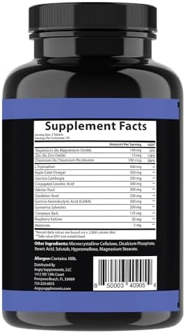 Garcinia Cambogia PM Weight Loss Sleep, All Natural Supplement w/Valerian Root & Melatonin to Help Burn Fat Overnight, Night Time Appetite Suppressant