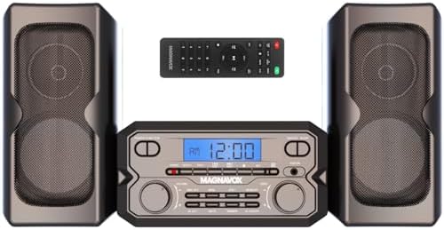 Magnavox MM435M-BK 3-Piece Compact CD Shelf System with Digital FM Stereo Radio, Bluetooth Wireless Technology