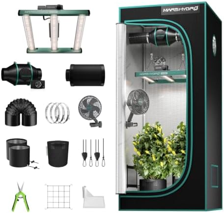 MARS HYDRO 2x2ft Grow Tent Kit with TS600 100W Full Spectrum LED Grow Light