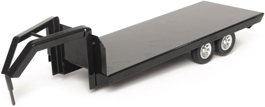 Little Buster Toys Gooseneck Flatbed Trailer – All-Metal 1:16 Scale Black Ranch Hauling Accessory for Farm Displays