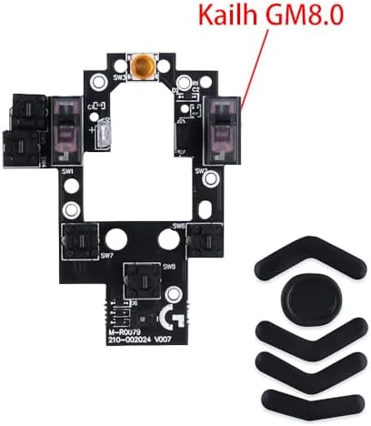 HUYUN Mouse Switch Button Micro Switch Board with Mice Feet Sticker Replacement for Logit G604 Wireless Gaming Mouse (D2FC-F-7N 20M)