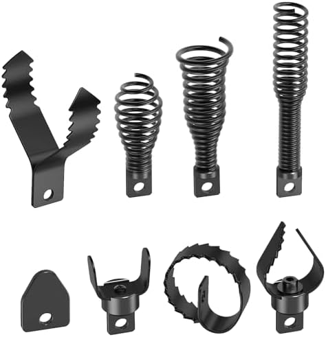 Drain Snake Drill Attachments, 8-Piece Drain Cleaner Combination Cutter Heads, Used in 50FT-100FT Electric Drain Snake