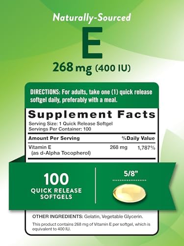 Nature's Truth Vitamin E 400 IU Softgels | 268mg | 100 Count