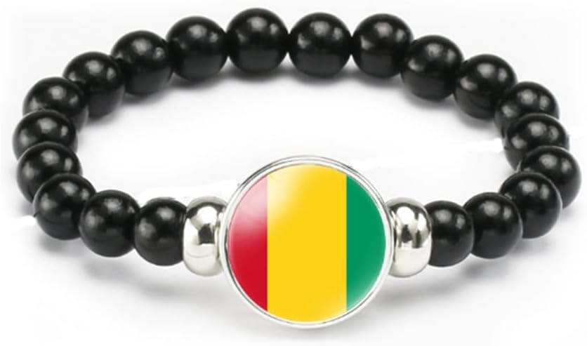 vmcoatdu National Flag Bracelet Elastic Rope Beaded Bracelet Support Your Country Travel Souvenir Gifts for Men Women