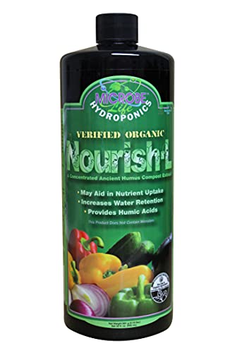 MICROBE LIFE HYDROPONICS Nourish-L Liquid Conditioner, Stimulator to Enhance Plant Nutrient Absorption for Fruits & Vegetables, Use with Any Feeding Systems Including Hydroponics or Soil, 16 Ounces