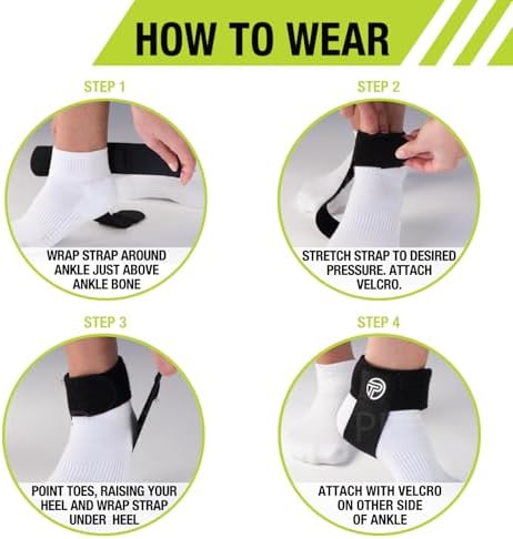 Pro-Tec Athletics Achilles Tendon Support, Tendinitis Relief, Compression Pad, Stabilization, Adjustable Strap & Heel Lift