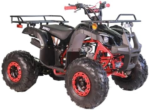 X-PRO 125cc ATV 4 Wheels Quad 125 ATV Quads with LED Lights, Big 19"/18" Tires!（Army Black）