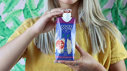 CocoGoods Co Single-Origin Natural Coconut Water with Fresh Passion Fruit Juice 16.9 fl. oz (Pack of 12)