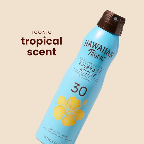 Hawaiian Tropic Island Sport Sunscreen Spray, Clear Coconut, 6 Ounce