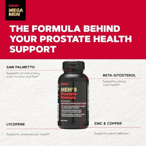 GNC Men's Prostate Formula, Twin Pack, 60 Softgels per Bottle, Supports Normal Reproductive Function