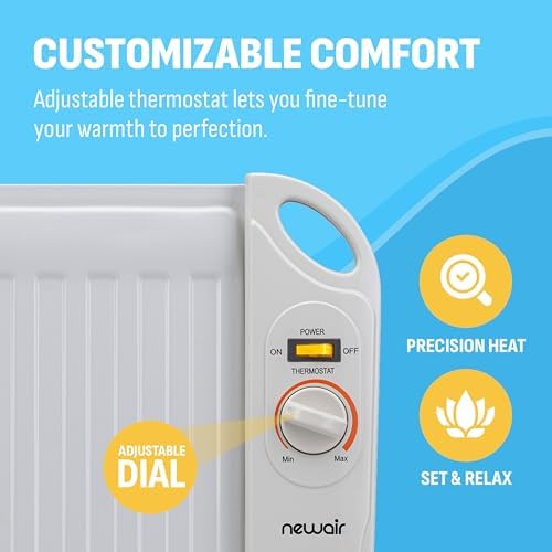 NewAir Portable Space Heater for Indoor Use | Ideal Heater for Bedroom, Office or Under Desk | Electric, Energy Efficient and Noiseless