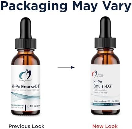 Designs for Health Hi-Po Emulsi Vitamin D Drops - Liquid Vitamin D 2000 IU