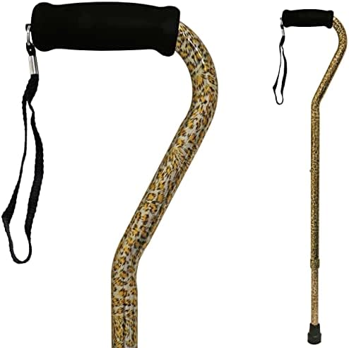 PCP Adjustable Cane, Offset Handle, Foam Grip, Wrist Strap, Lightweight Aluminum, Hunter Camouflage Pattern