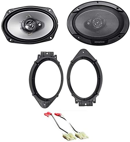 Kenwood KFC-6966S 800 Watt 6x9" 3-Way Car Stereo Speakers Bundle With METRA 82-3004 6x9" Speaker Adapter & METRA 72-4500 Speaker Harness Connector